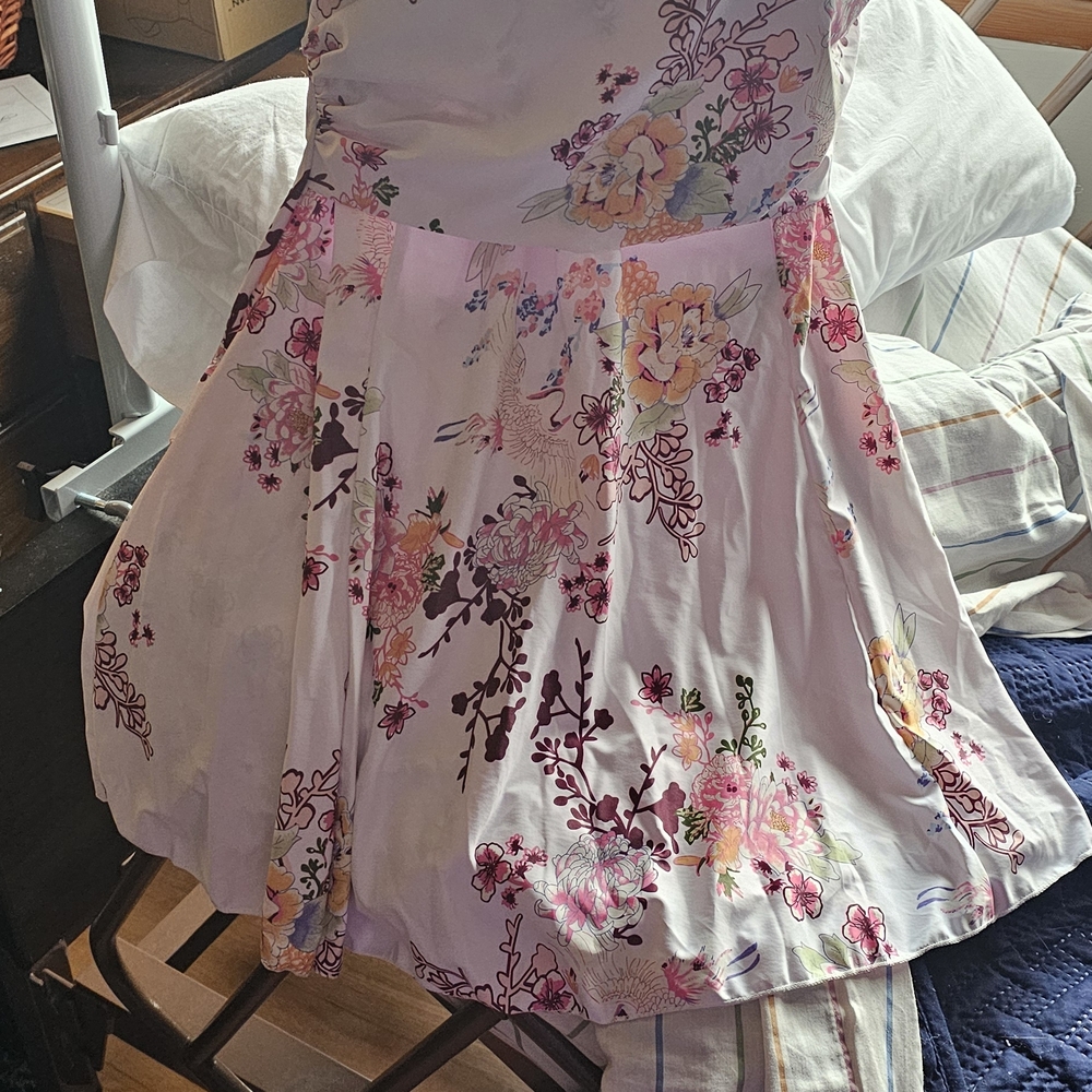 Pink Fit and Flare Pleated Mini Swim Dress